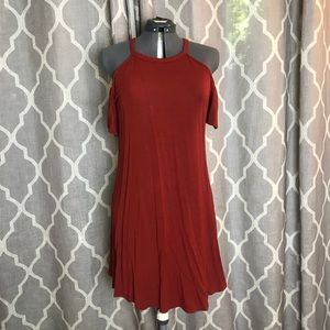 Cold shoulder jersey knit dress